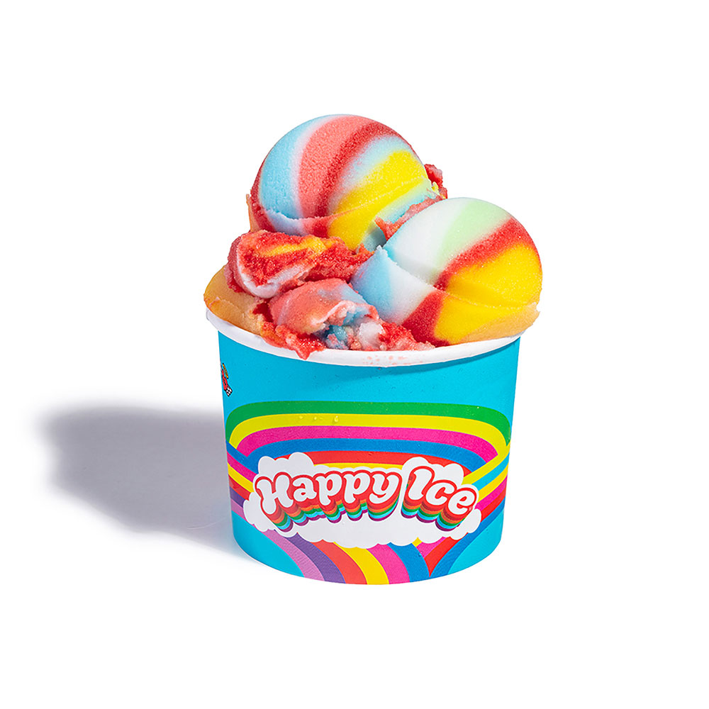 Multicolored italian ice cup