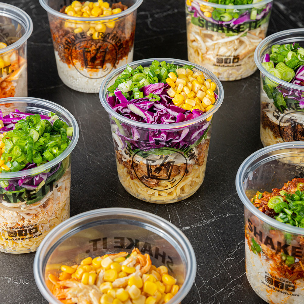 Ramen in shakeable cups