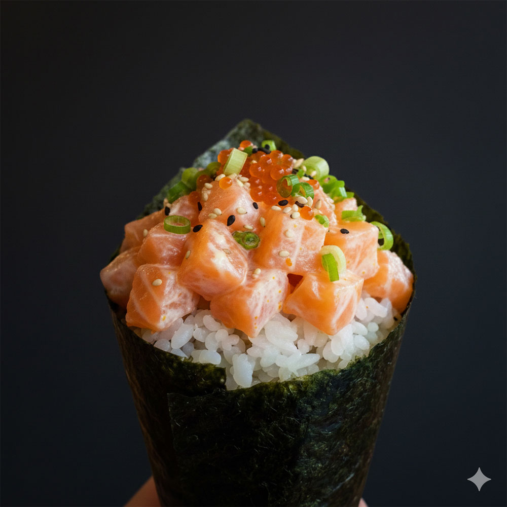 Salmon hand roll