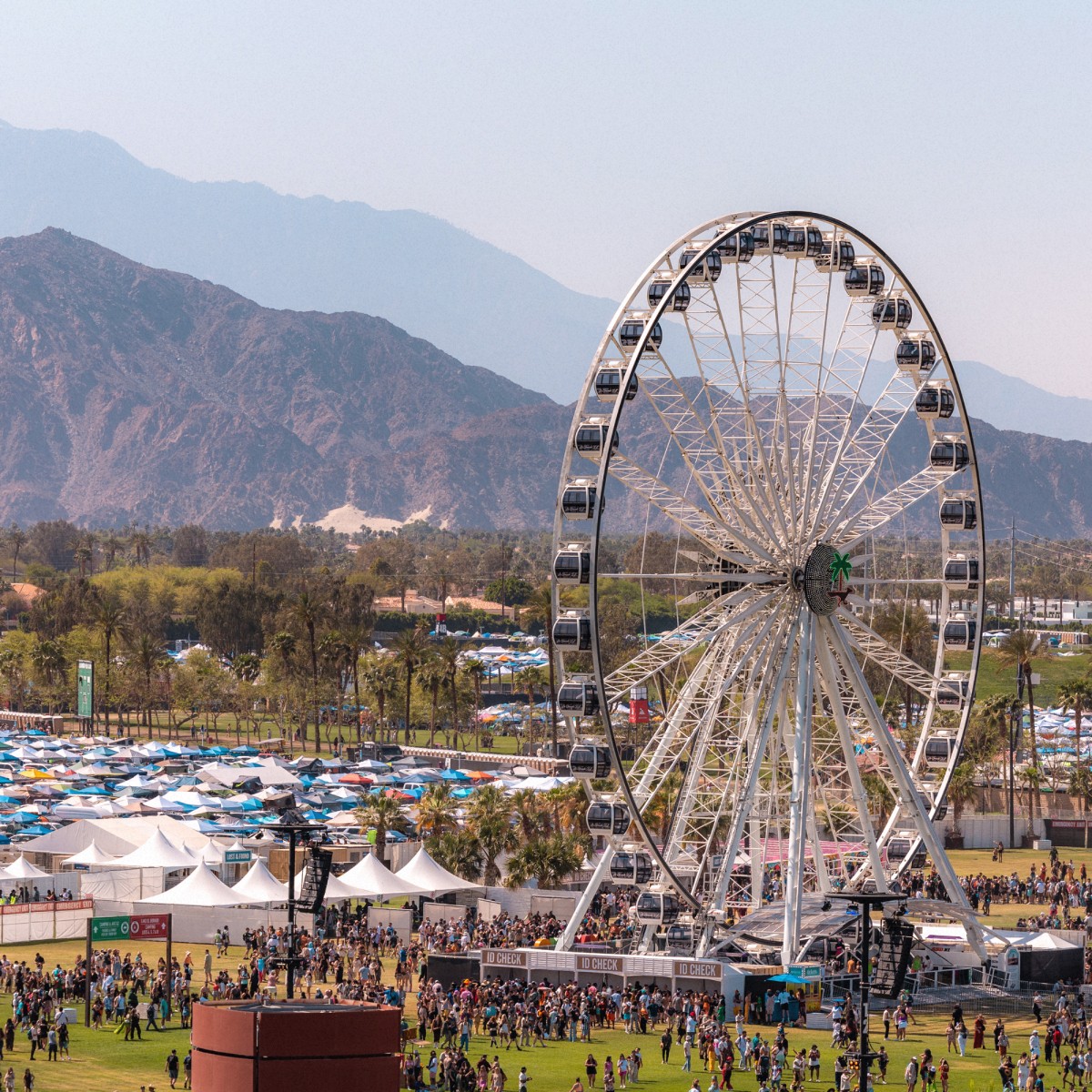 ferris wheel in front of car camping
